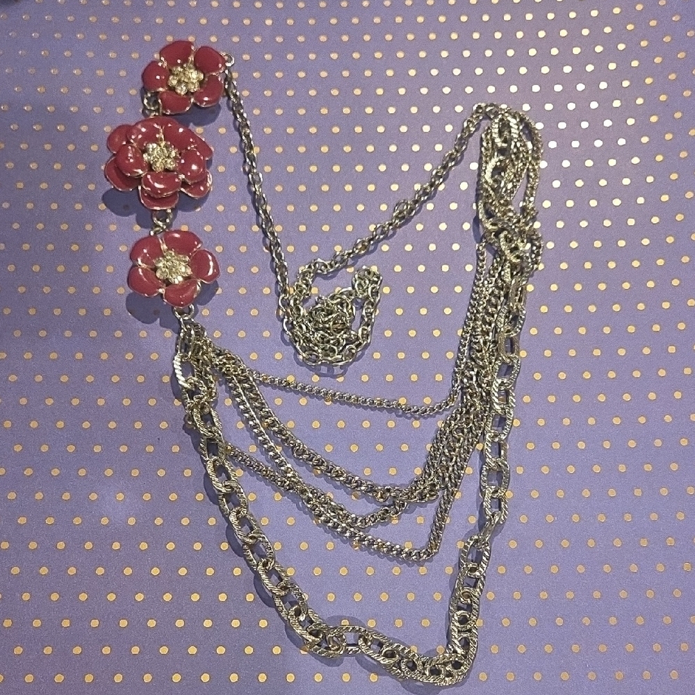 Elegant Pink Floral Necklace